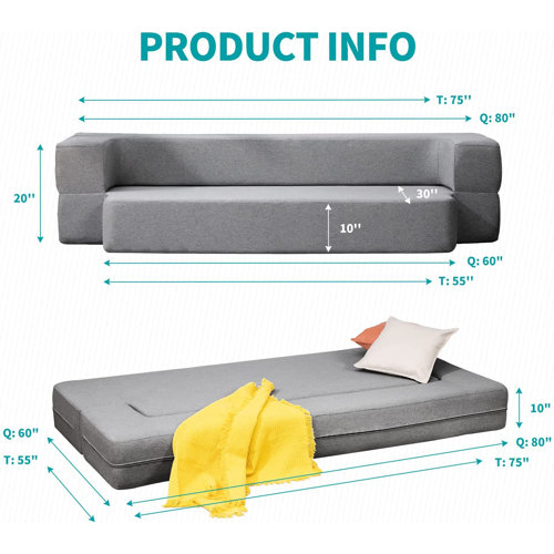 Alwyn Home Nasturtium 10'' Memory Foam Futon Mattress FutonMattress